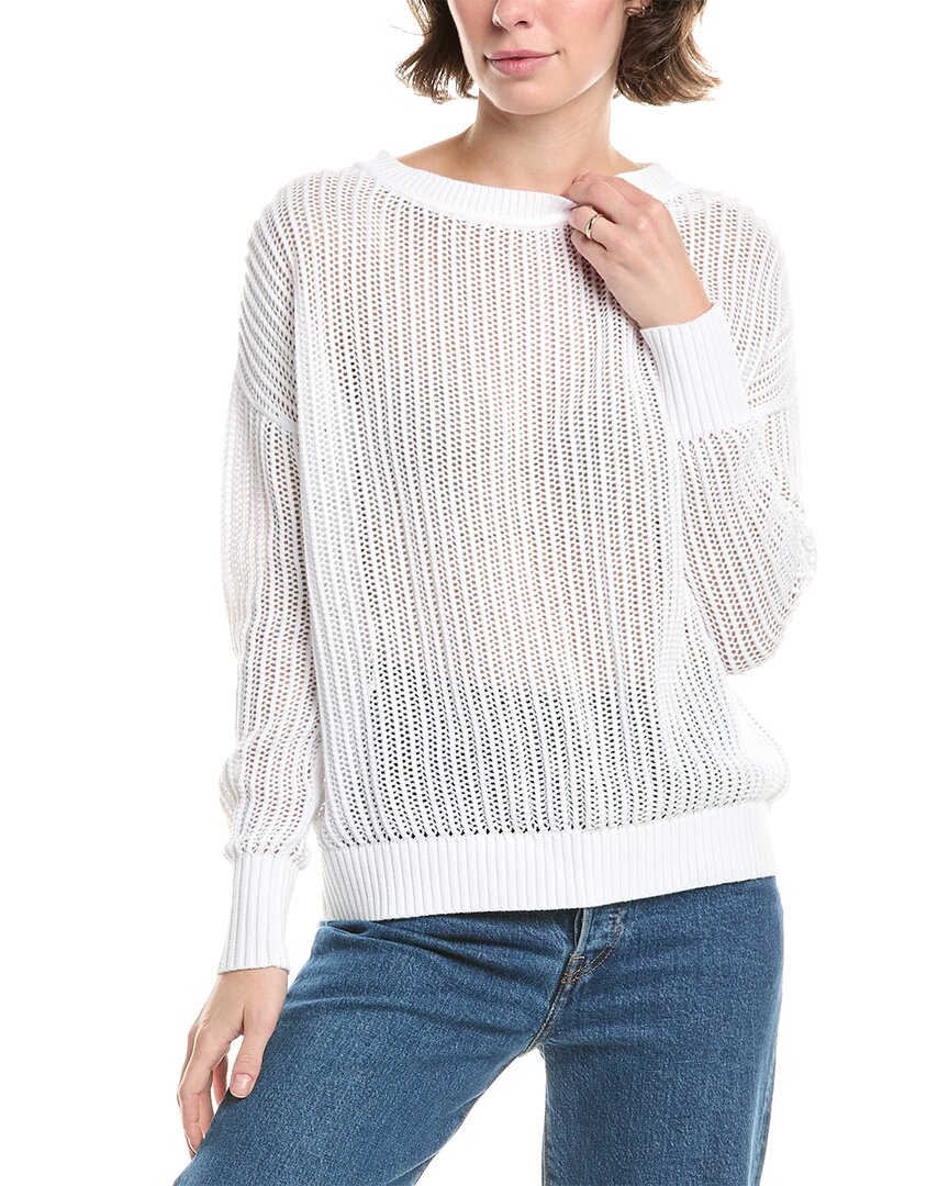 Forte Cashmere Openwork Sweater In White