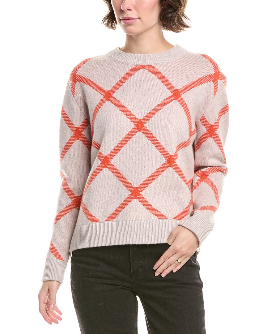 Forte Cashmere Reversible Bias Plaid Cashmere Sweater In Multi