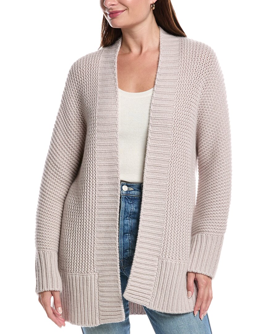 Forte Cashmere Luxe Garter Stitch Cashmere Cardigan In Neutral