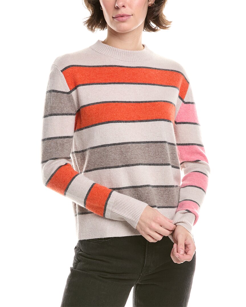 Forte Cashmere Bold Stripe Cashmere Sweater In Multi