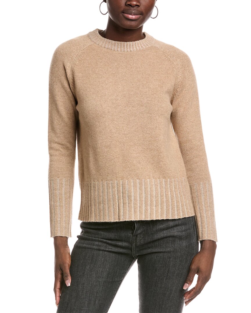 Forte Cashmere Plaited Rib Cashmere Sweater In Brown