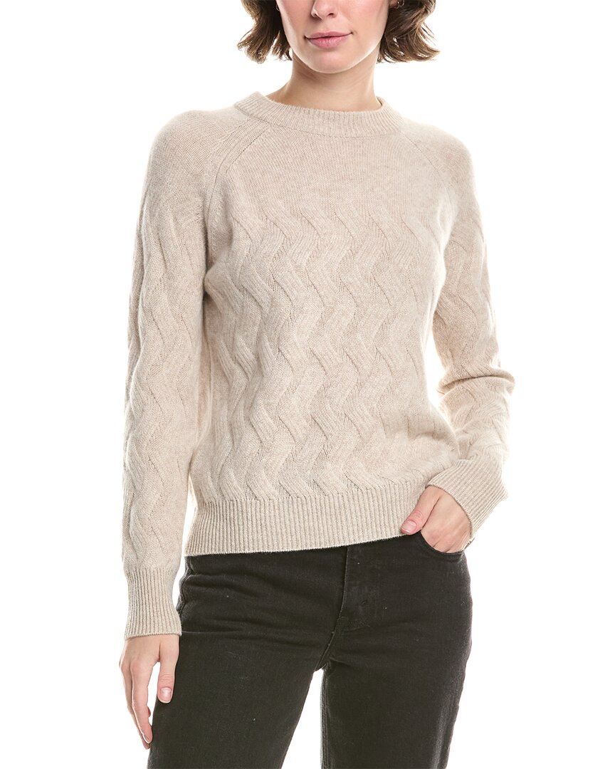Forte Cashmere Wandering Cable Cashmere Sweater In Gray