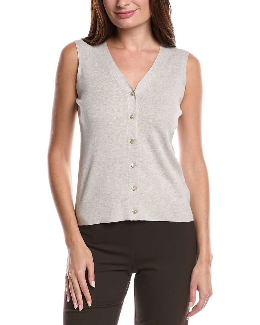 Forte Cashmere V-neck Silk & Cashmere-blend Vest In Green