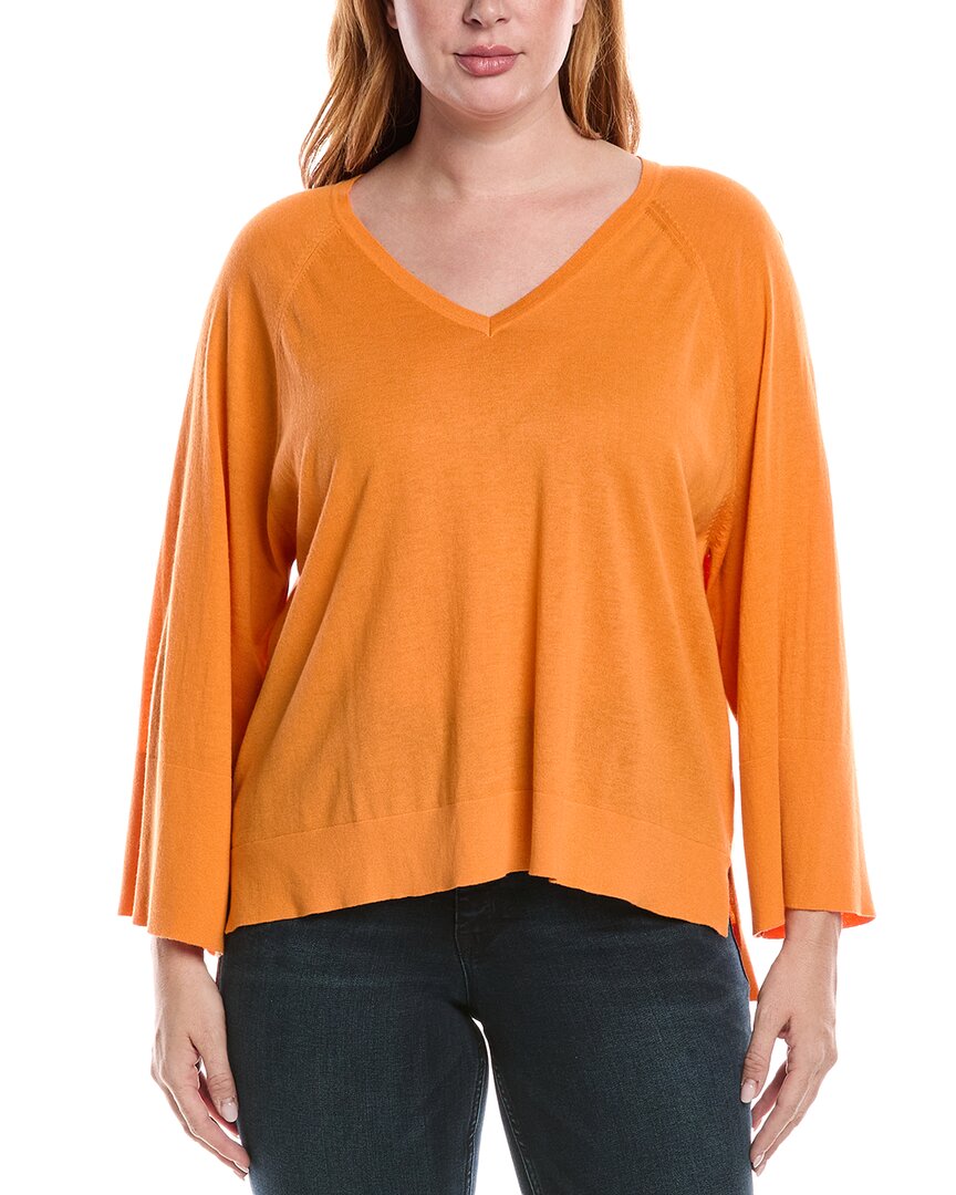Forte Cashmere Easy Silk & Cashmere-blend Sweater In Orange