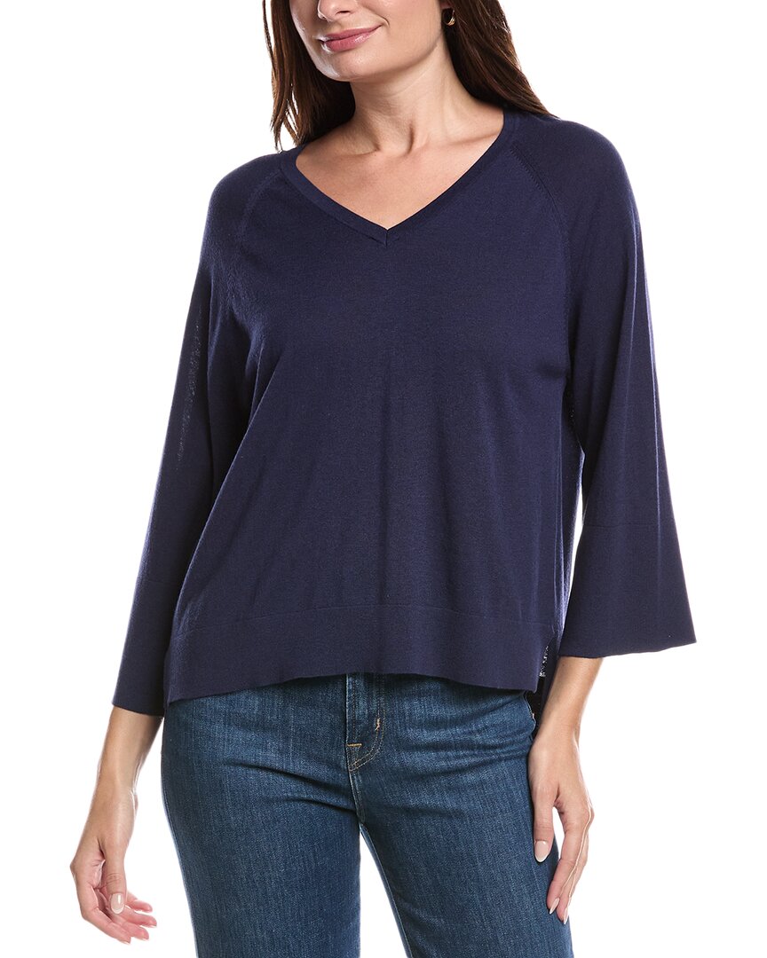 Forte Cashmere Easy Silk & Cashmere-blend Sweater In Blue