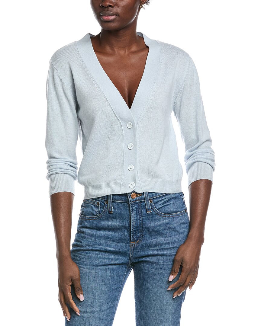 Brodie Cashmere Boxy Little Wool & Cashmere-blend Cardigan In Blue
