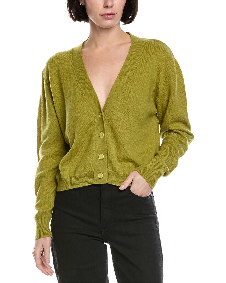 Brodie Cashmere Boxy Little Wool & Cashmere-blend Cardigan In Green