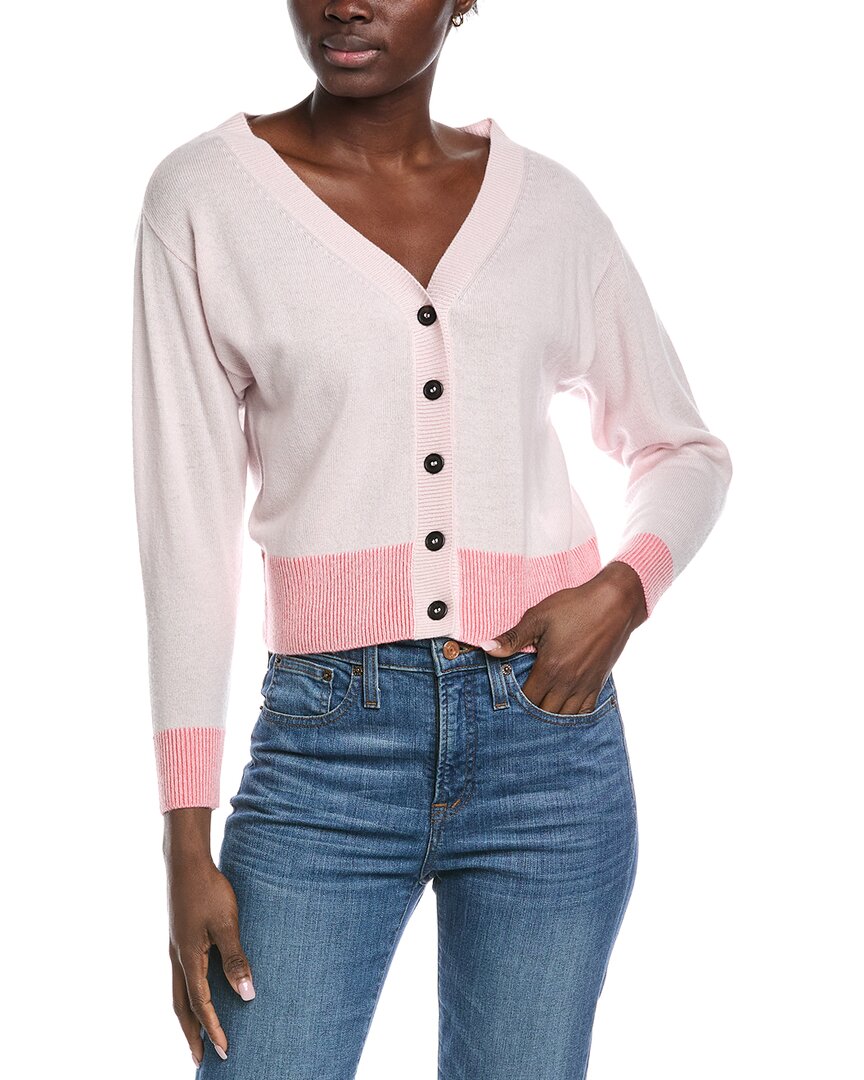 Brodie Cashmere Dropped-shoulder Wool & Cashmere-blend Cardigan In Pink
