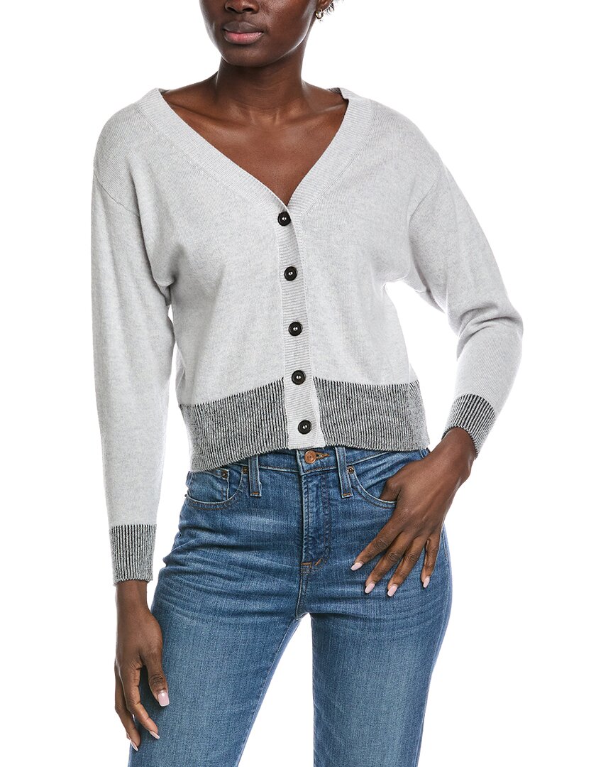 Brodie Cashmere Dropped-shoulder Wool & Cashmere-blend Cardigan In Gray