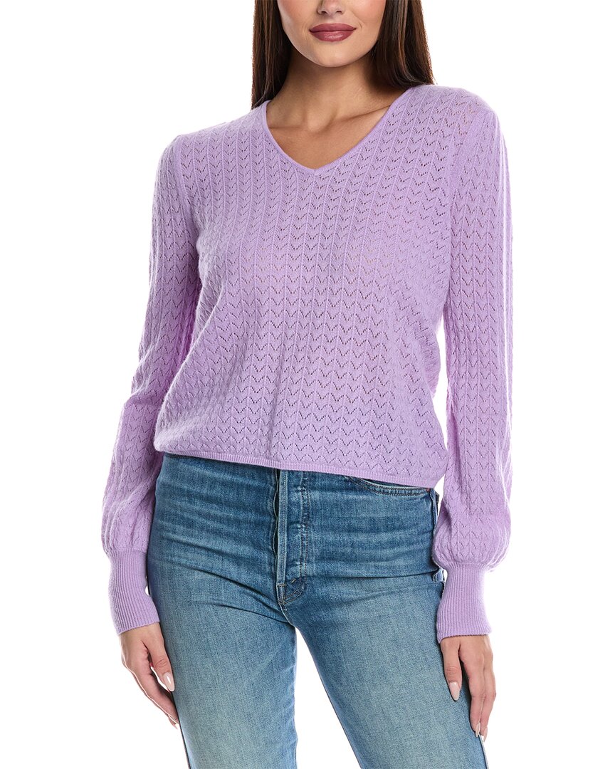 &isla Dion Pointelle Cashmere Sweater In Purple