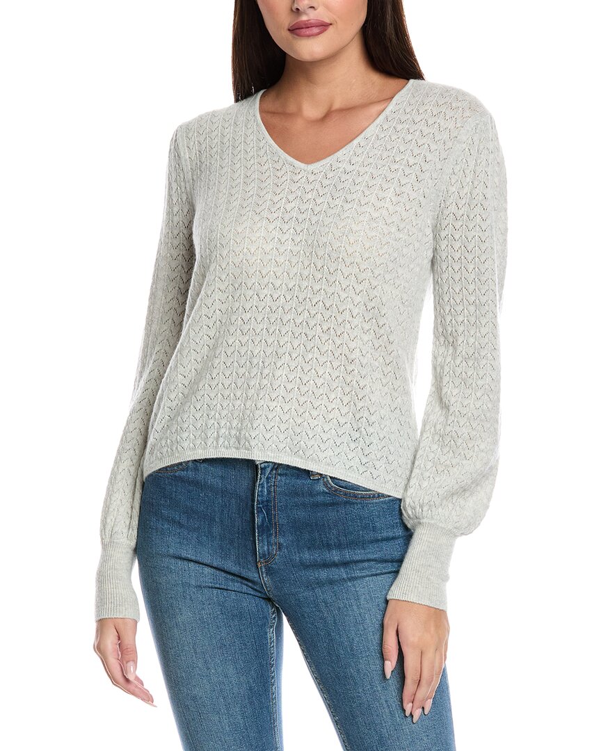 &isla Dion Pointelle Cashmere Sweater In White
