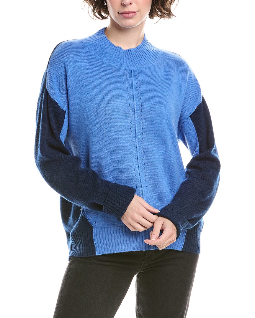&isla Ruby Colorblock Cashmere Sweater In Blue