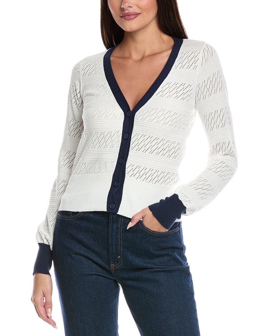 &isla Elodie Pointelle Cardigan In White