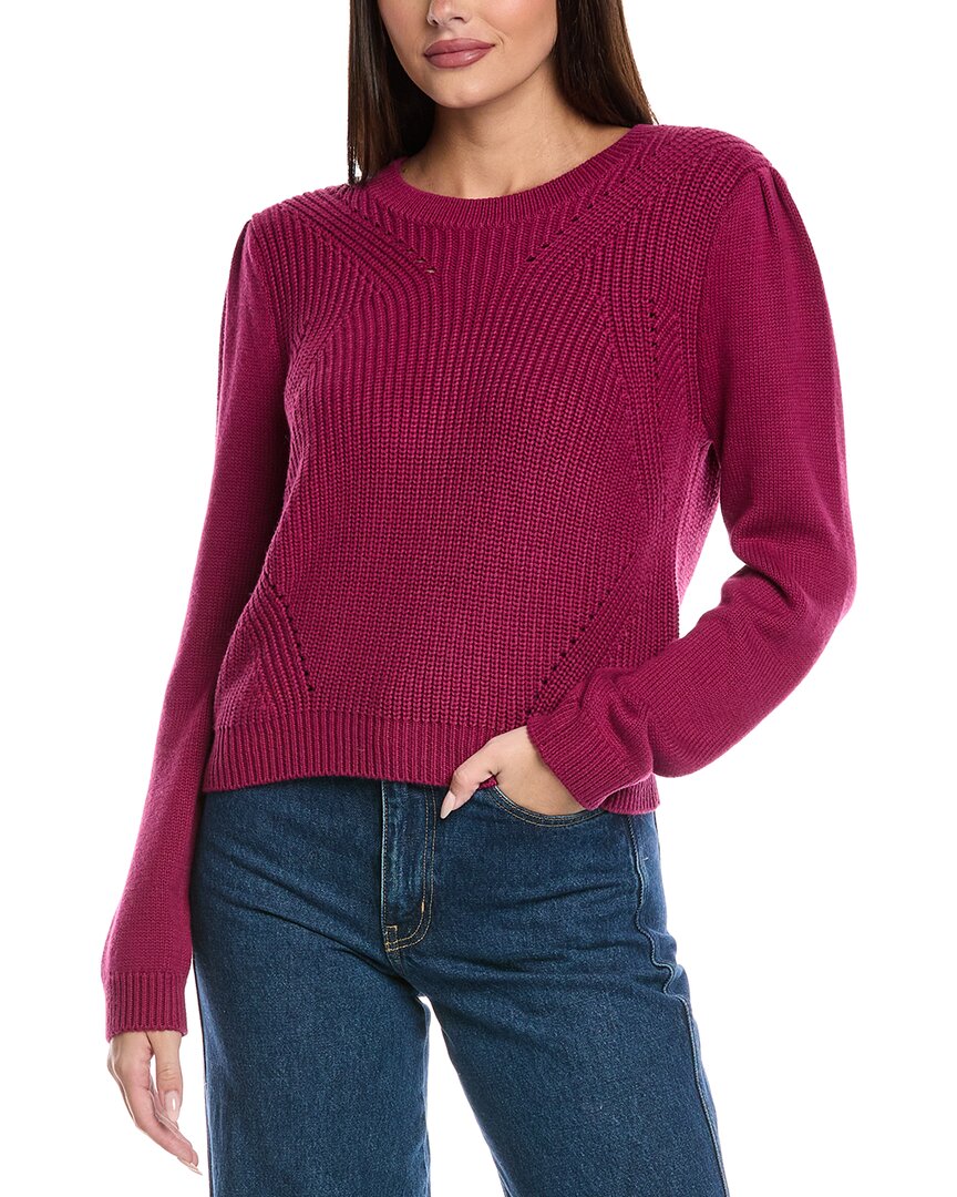 &isla Matilda Puff Sleeve Sweater In Burgundy