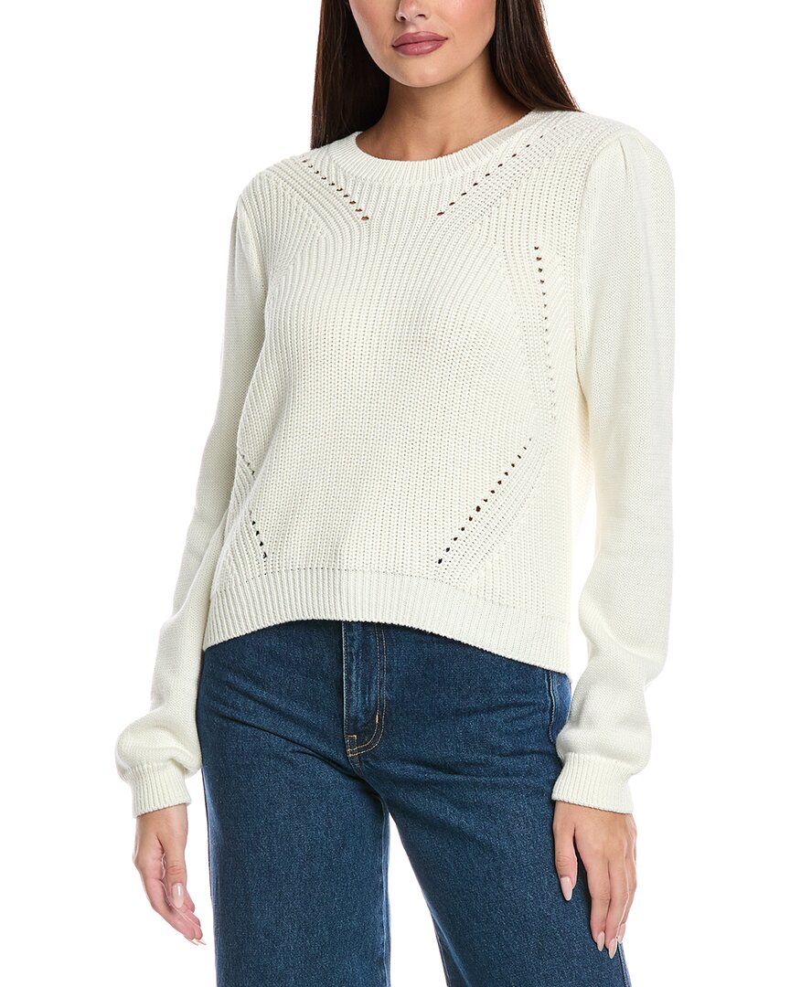 &isla Matilda Puff Sleeve Sweater In White