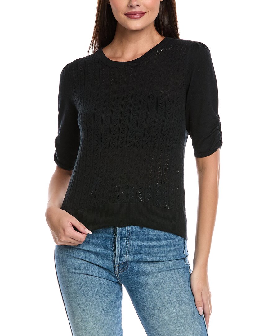 &isla Josie Pointelle Sweater In Black