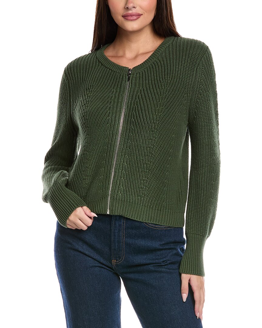 &isla Raven Zip Cardigan In Green
