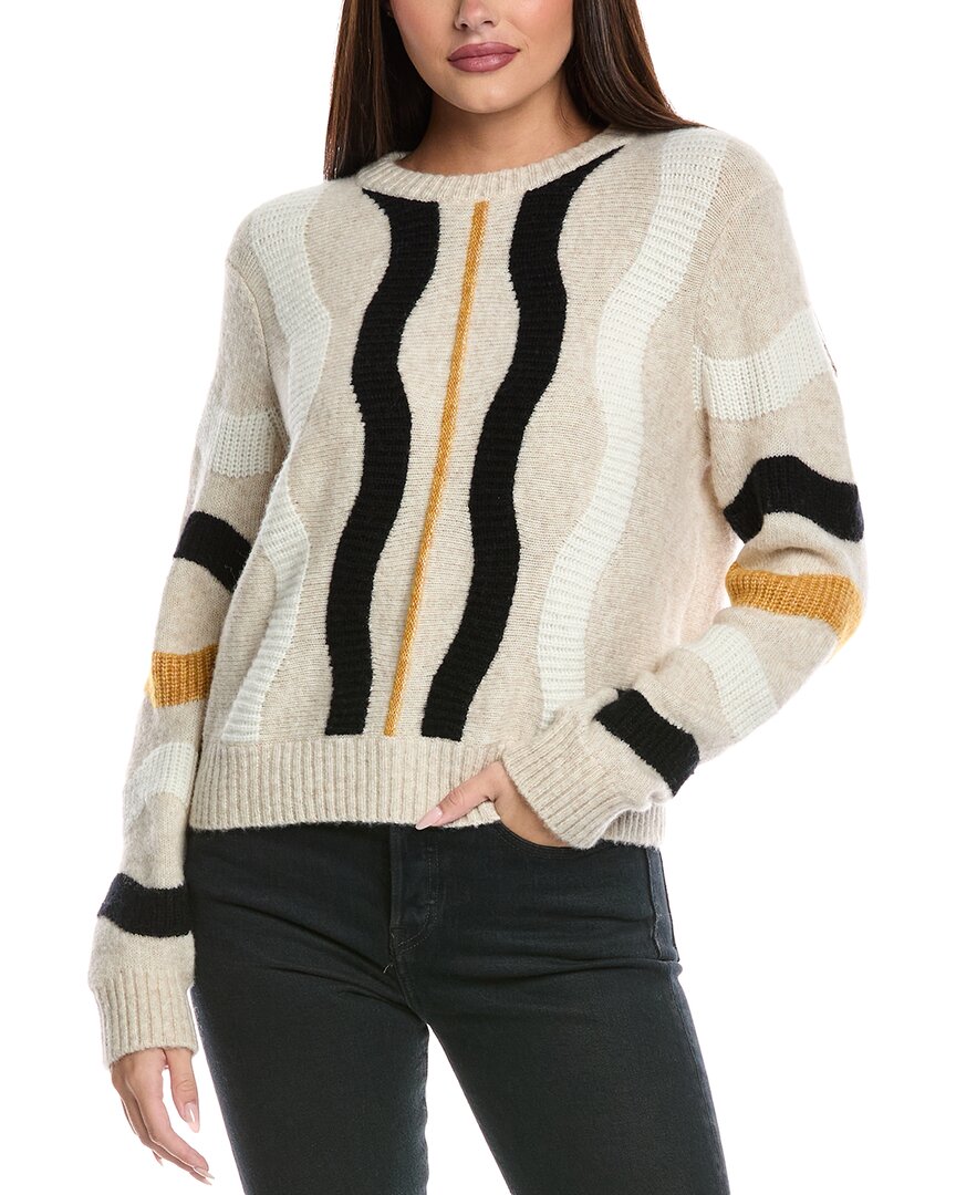 &isla Joeanne Vertical Wave Wool-blend Sweater In Neutral