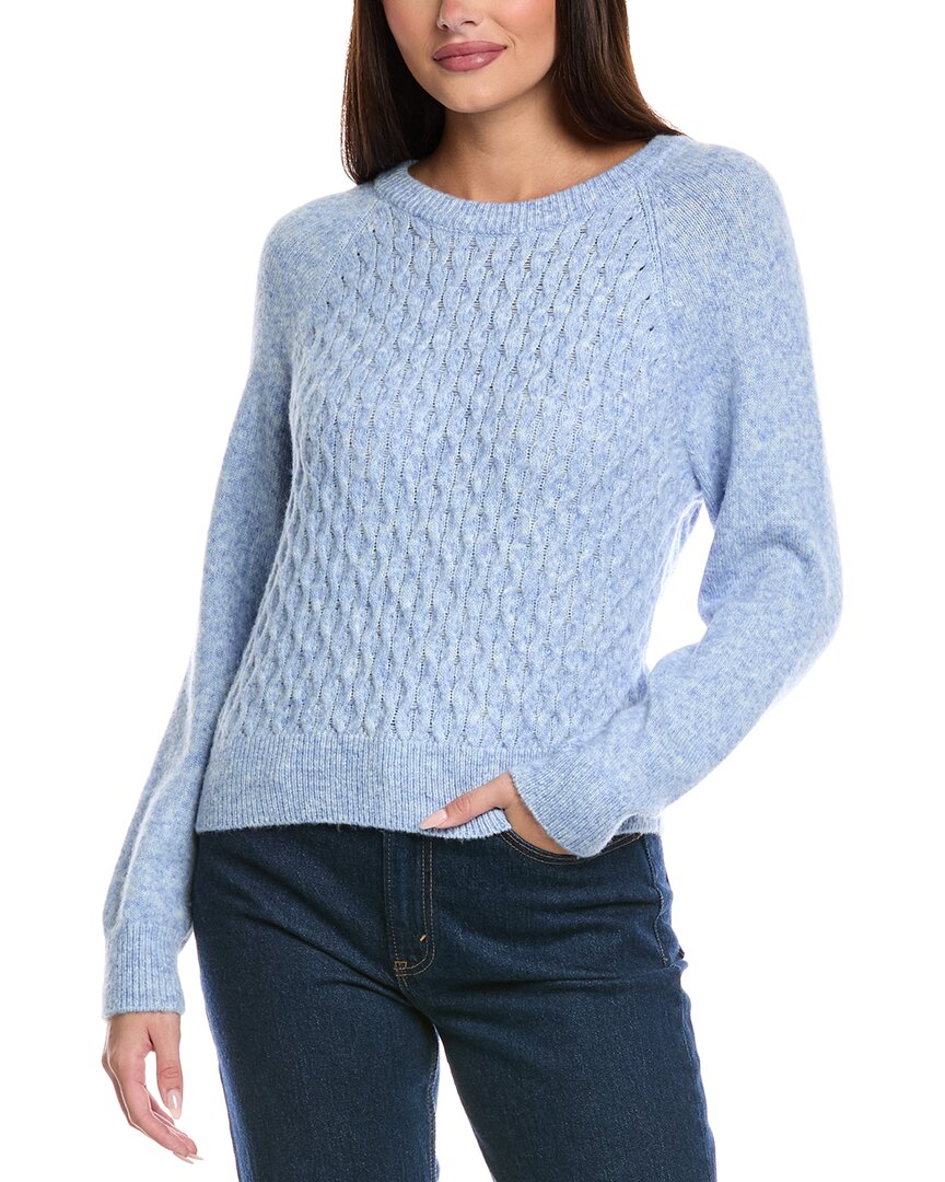 &isla Paisley Open Cable Wool-blend Sweater In Blue