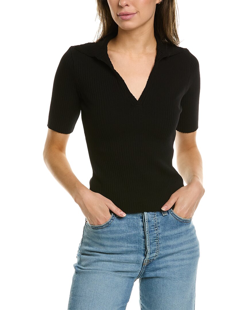 Cotton Citizen Ibiza Short Sleeve Polo In Jet Black In Black