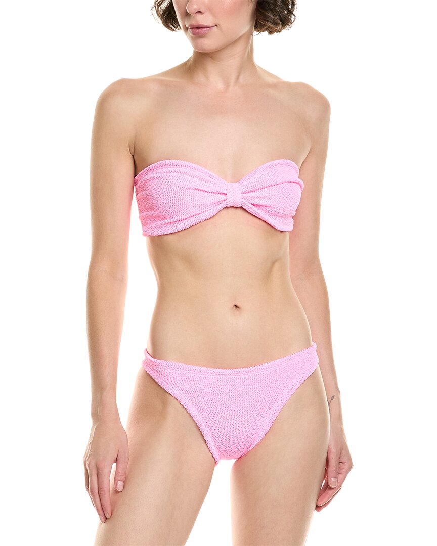 Hunza G 'tina' Pink Sleeveless Bikini With Rear Ruched Details