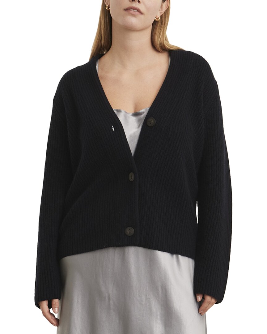 VINCE VINCE RAISED COLLAR WOOL & CASHMERE-BLEND CARDIGAN