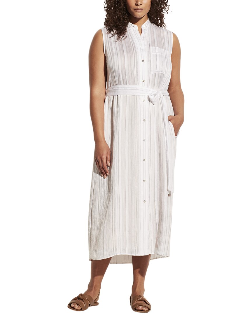 Vince Stripe Sleeveless Shirtdress
