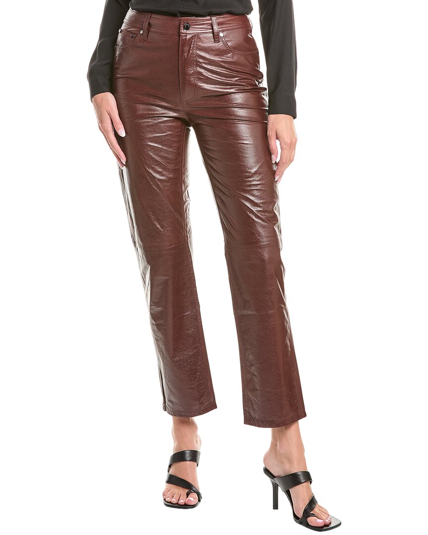 Rebecca Minkoff Kit Leather Stove Pant In Red
