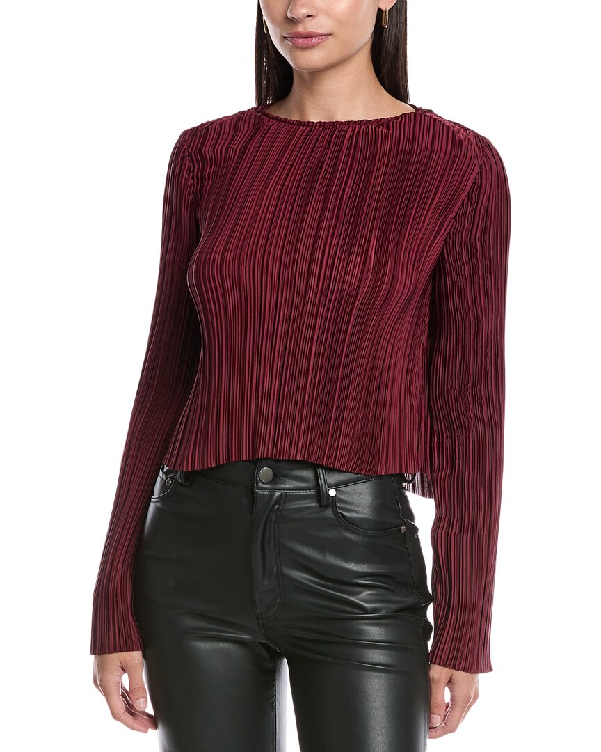 Rebecca Minkoff Calista Pleated Top In Burgundy