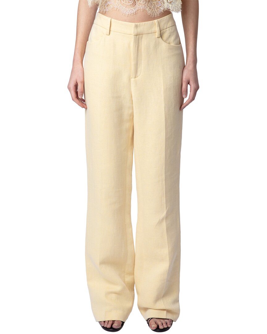 Zadig & Voltaire Pistol Lin Lurex Linen-blend Pants