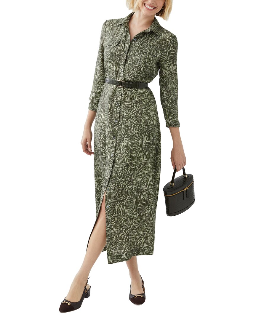 J.mclaughlin Freda Silk-blend Dress In Green
