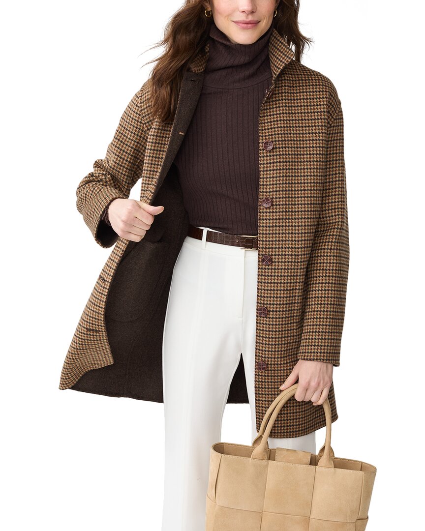 J.mclaughlin Frade Wool-blend Coat In Brown