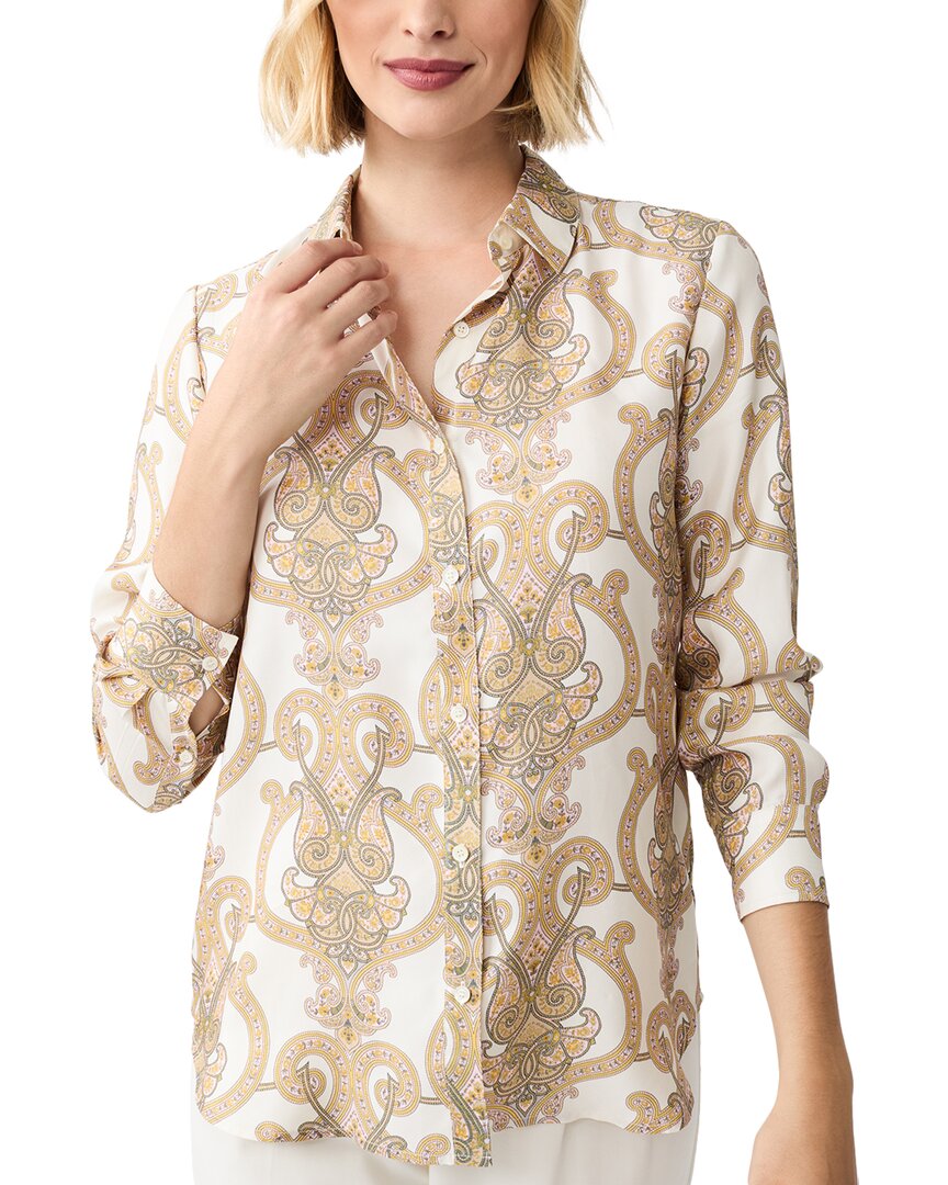 J.mclaughlin J. Mclaughlin Denver Silk-blend Blouse In Neutral