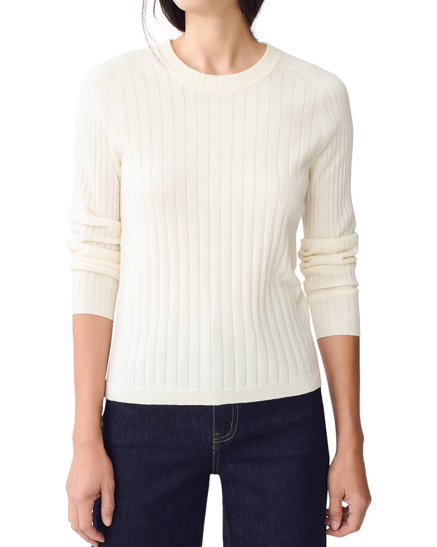 J.mclaughlin Anika Wool-blend Sweater In White