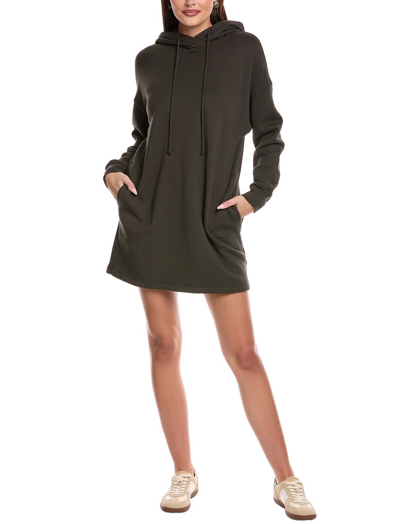 Velvet By Graham & Spencer Etta Fleece Hoodie Dress In Thicket In Green
