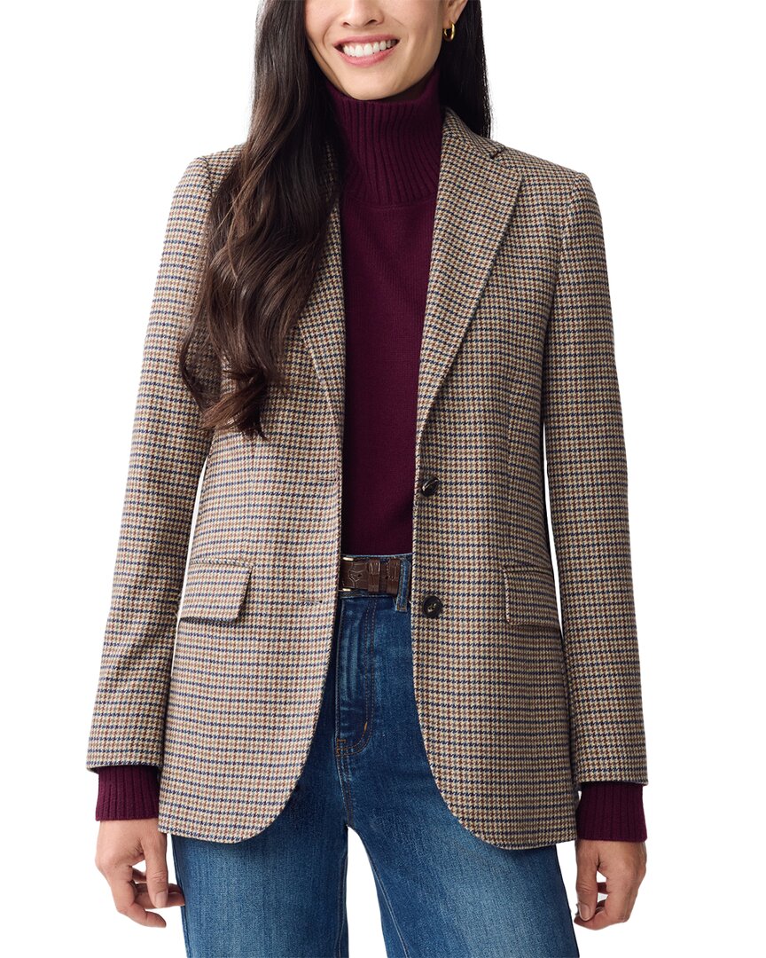 J.mclaughlin J. Mclaughlin Bleeker Wool-blend Blazer In Brown