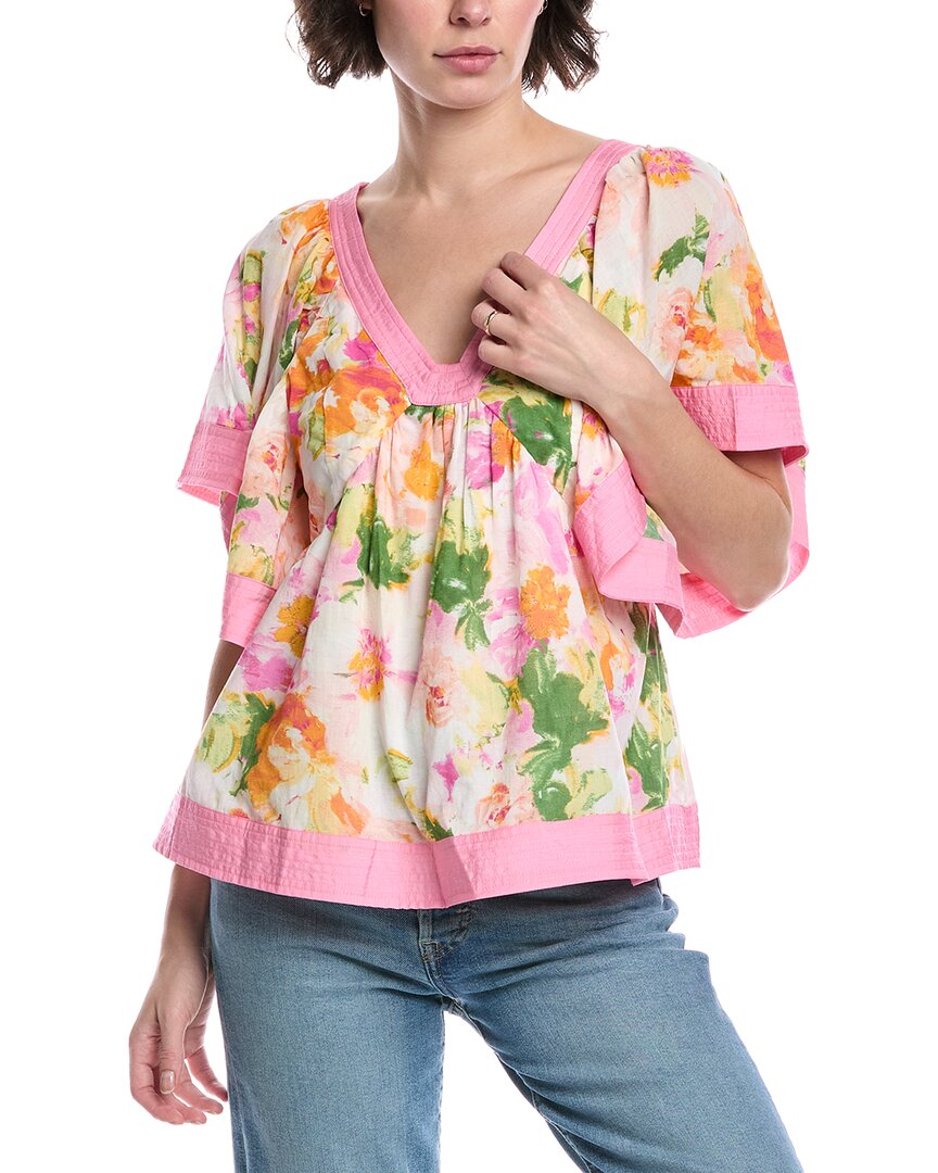 Fate Flare Sleeve Top In Pink
