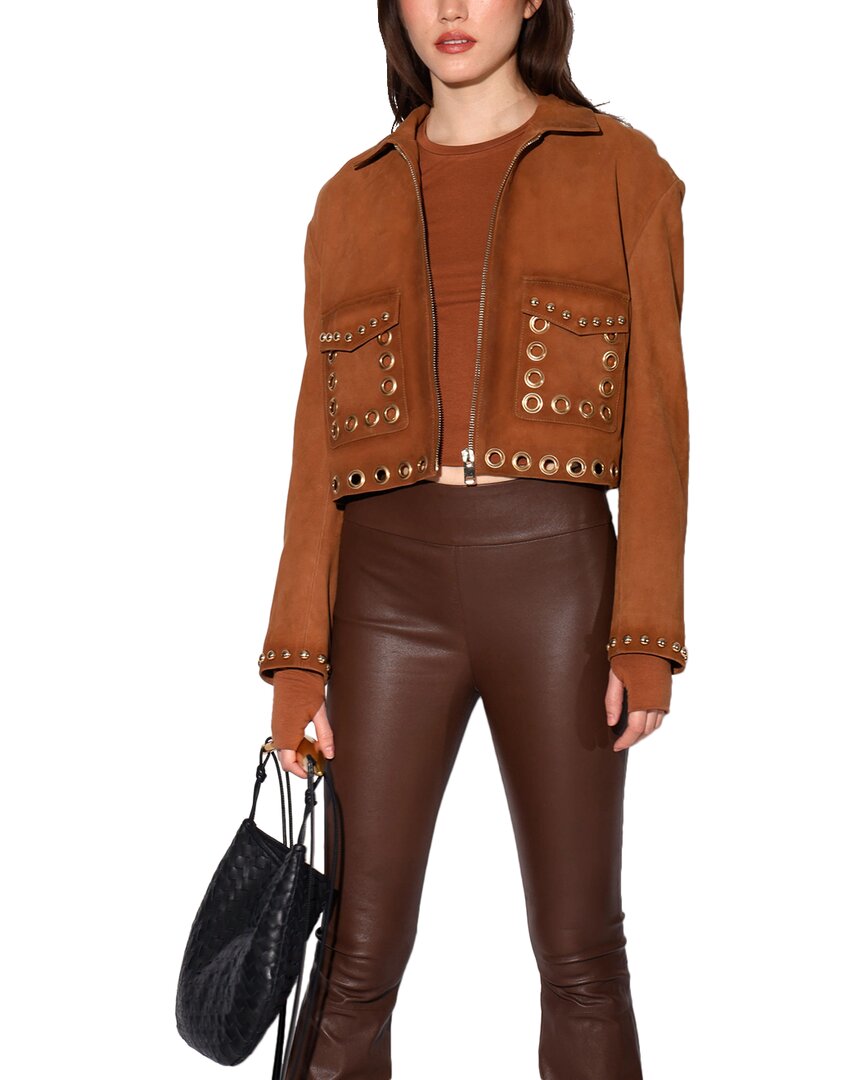 Walter Baker Jolene Leather Jacket In Brown