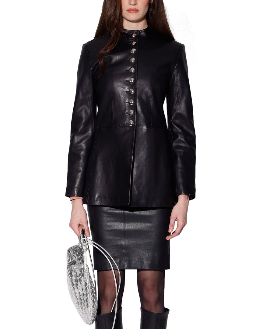 Walter Baker Isabella Leather Jacket In Black