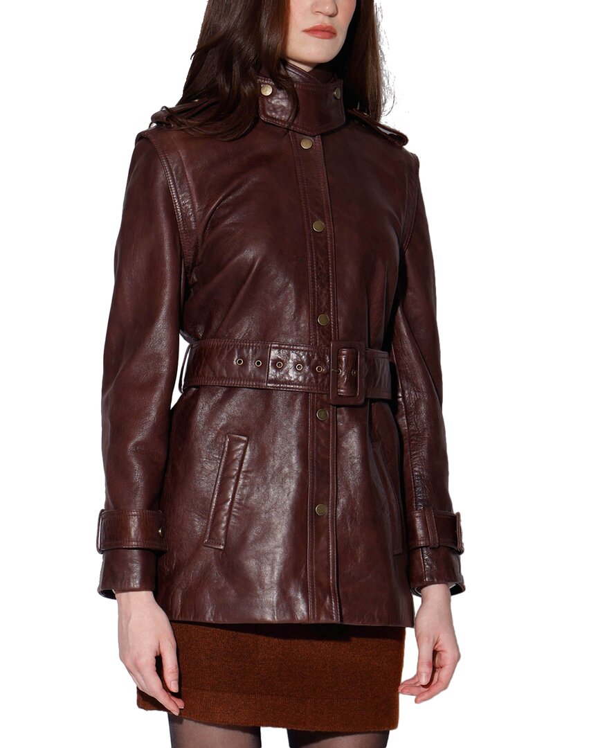 Walter Baker Imani Leather Jacket In Brown