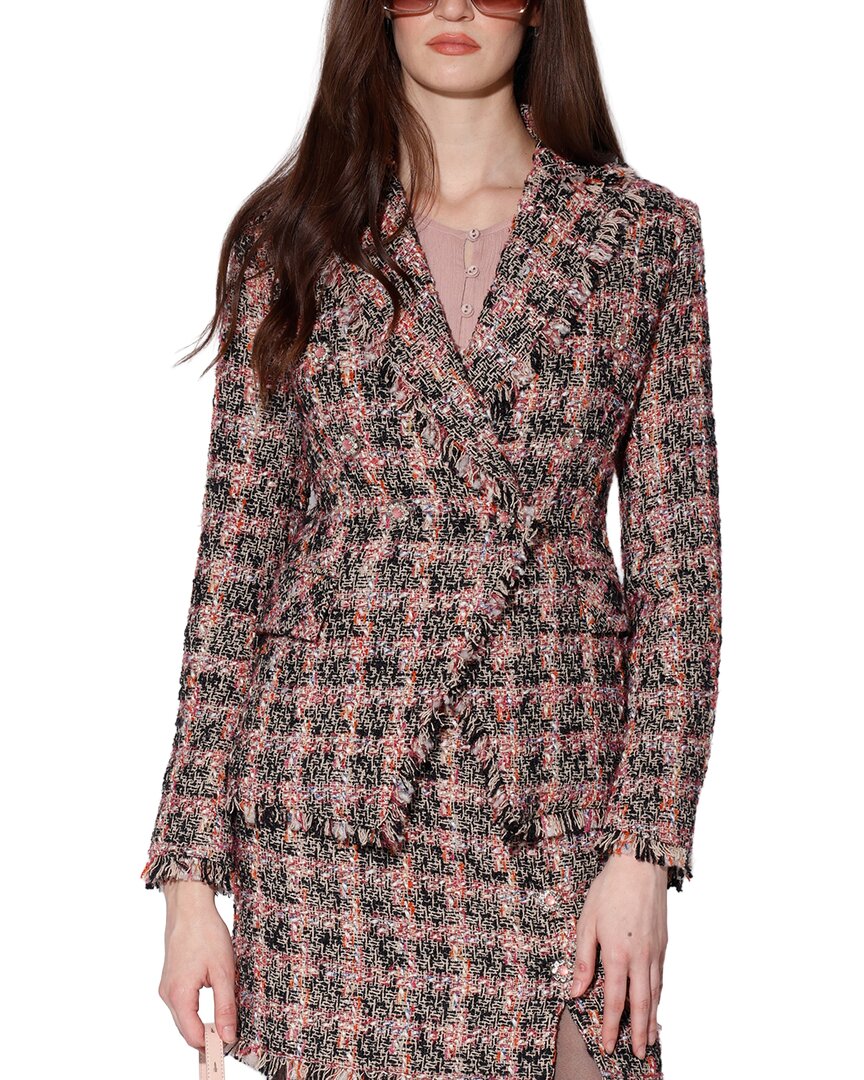 Walter Baker Annalise Wool-blend Blazer In Pink