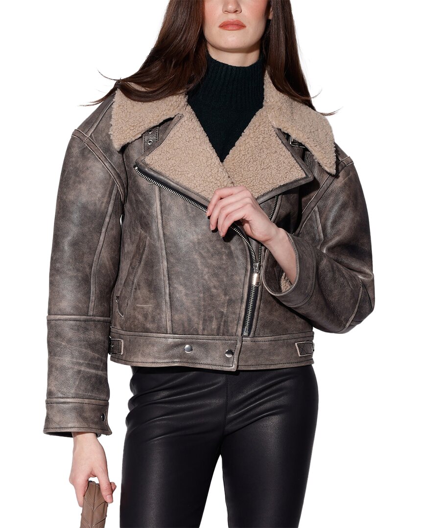 Walter Baker Richie Shearling Jacket In Animal Print