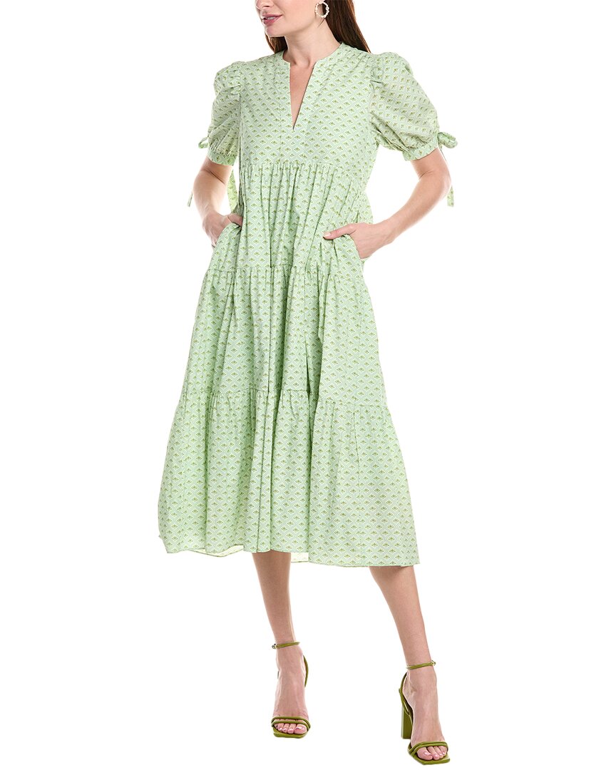 ENGLISH FACTORY ENGLISH FACTORY TIERED MIDI DRESS