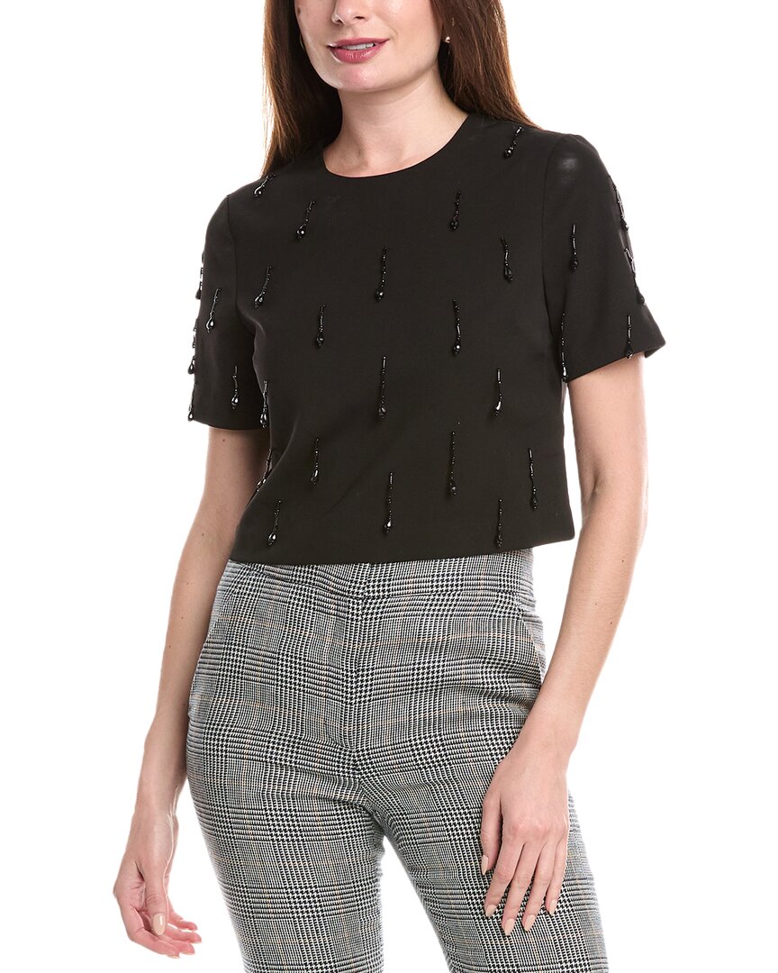 Endless Rose Beaded Crop Top In Black