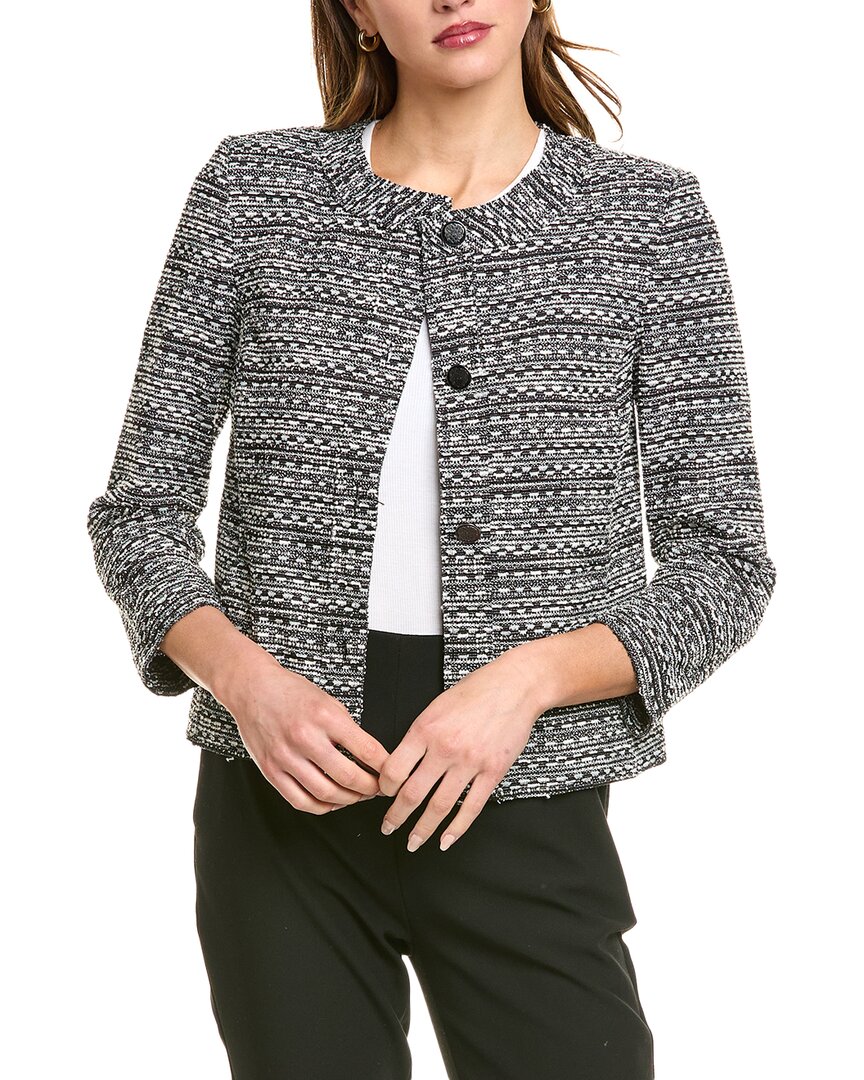 Vince Camuto Tweed Cropped Jacket In Gray