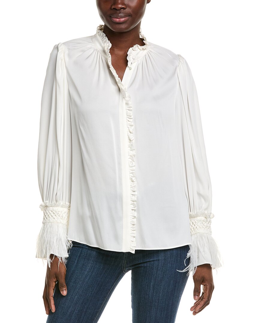 Ungaro Nina Silk-blend Blouse In White