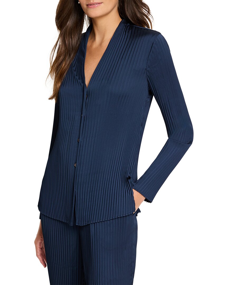 Nic + Zoe Nic+zoe Petite Crinkle Crepe Shirt In Blue