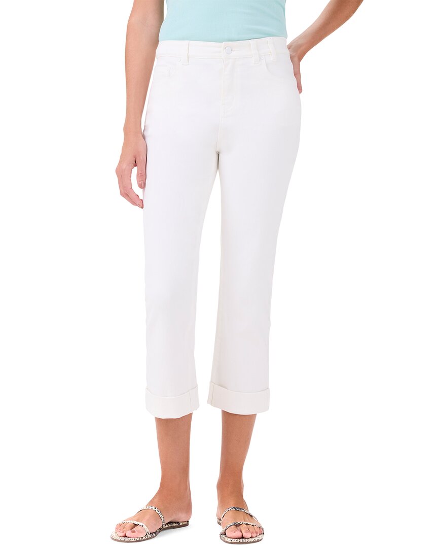 Nic + Zoe High Waist Straight Leg Roll Cuff Jeans In White