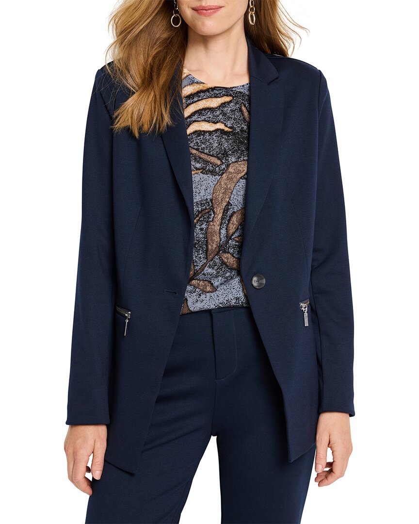 Nic + Zoe Nic+zoe Ponte Zip Jacket In Blue