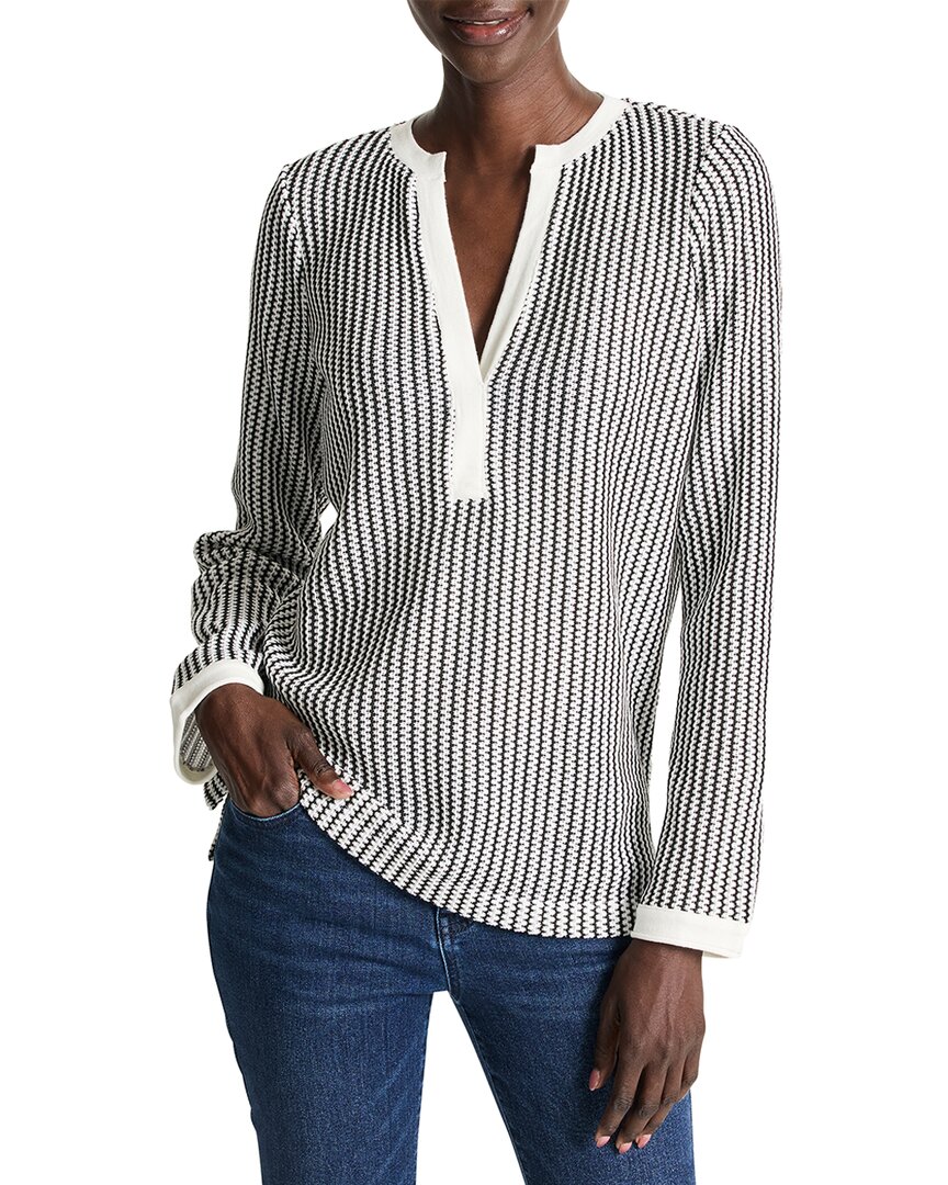 Nic + Zoe Nic+zoe Zigzag Split Neck Knit Top